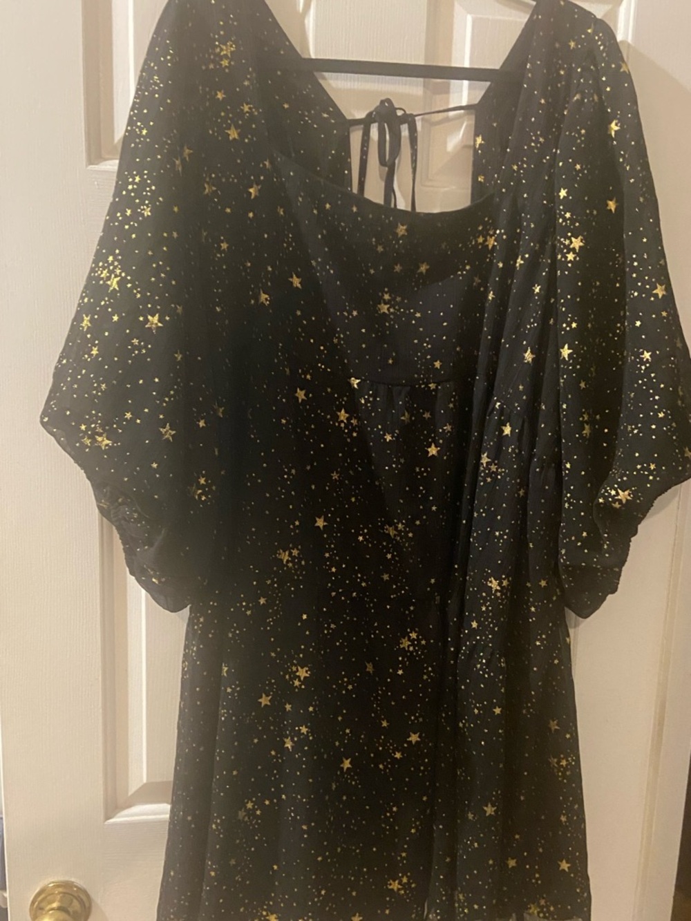 24 3x Dress Whimsy Goth with Gold Stars Magical Whimsical